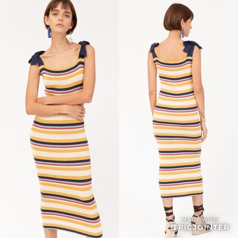 Ayni Imari Crochet Knit Midi Resort Wear Sleeveless Dress